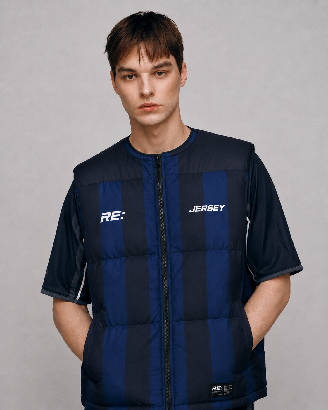 Re:jersey 조끼패딩 모델 목업 - 에리 없는 버전